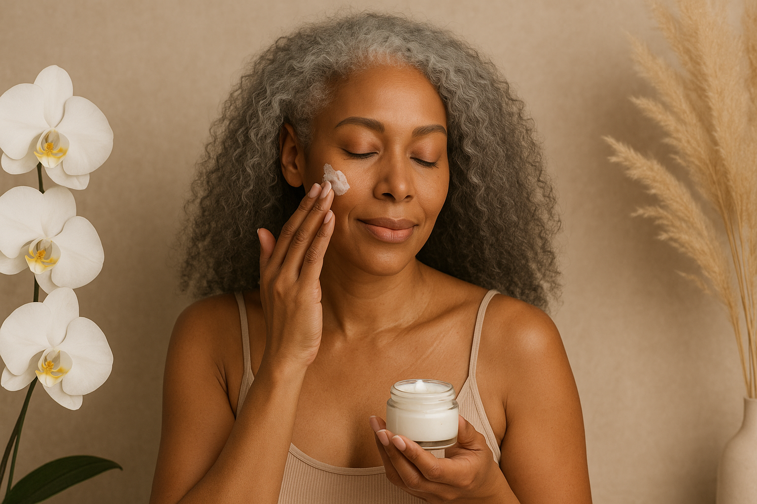 Femme et homme seniors souriants prenant soin d’eux, anti-âge & beauté